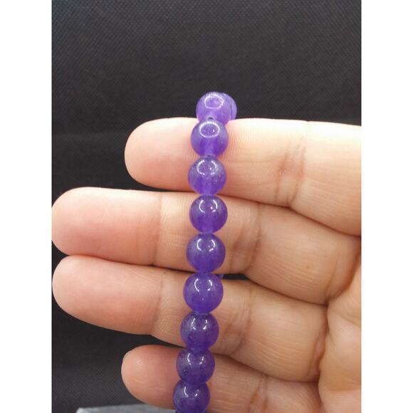 Artisan Amethyst Stone Bracelet Purple Adjustable Cord Stackable Beaded Unisex - Picture 4 of 7